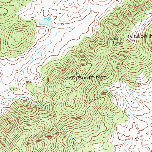 Topographic Map of Scott Mountain, VA