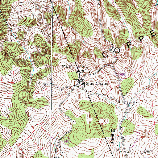 Topographic Map of Sebras Chapel, VA