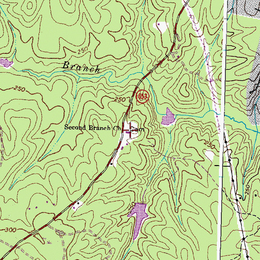 Topographic Map of Second Branch School, VA