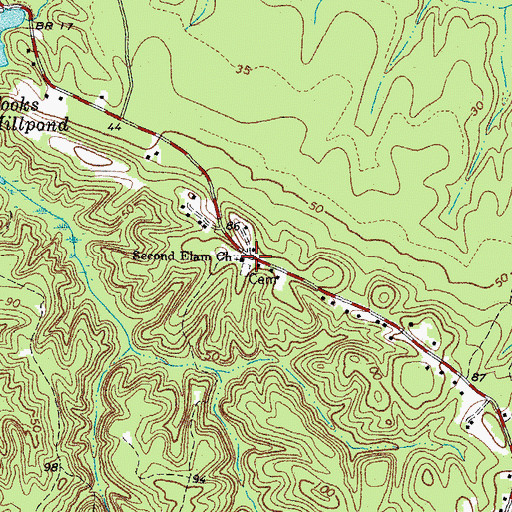 Topographic Map of Second Elam Church, VA