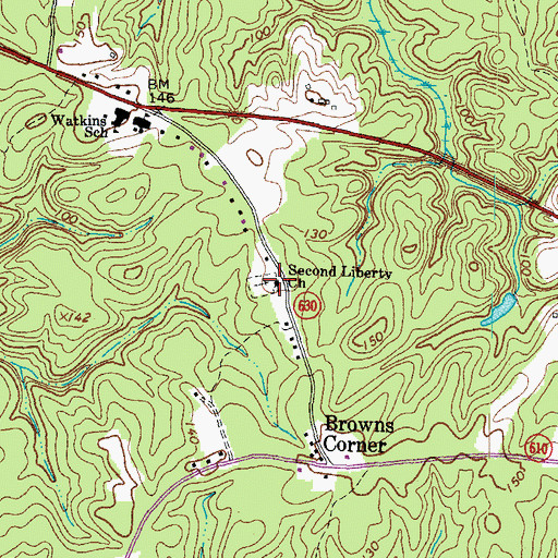 Topographic Map of Second Liberty Church, VA