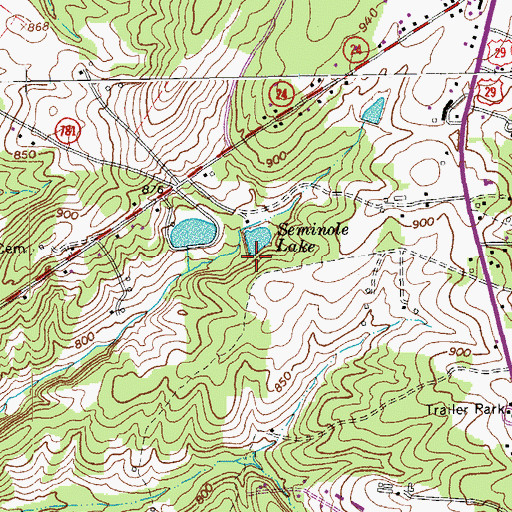 Topographic Map of Seminole Lake, VA