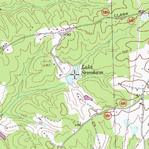 Topographic Map of Lake Senaham, VA