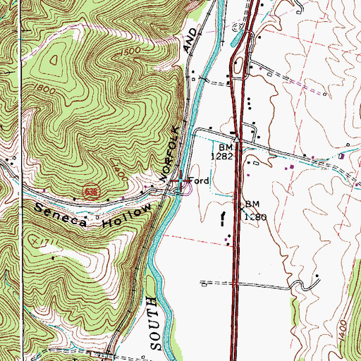 Topographic Map of Seneca Hollow, VA