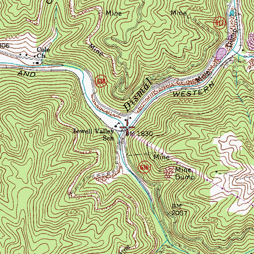 Topographic Map of Seng Camp Fork, VA