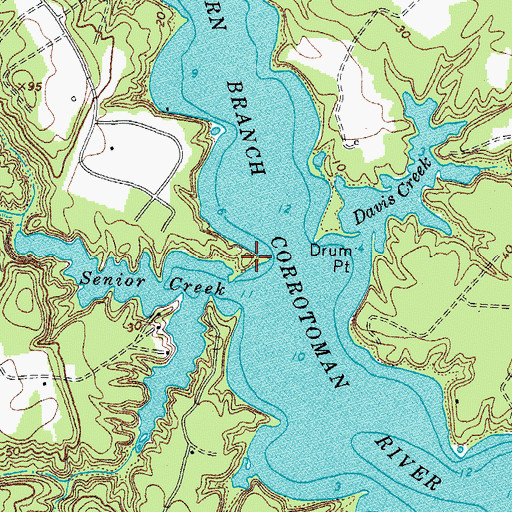 Topographic Map of Senior Creek, VA