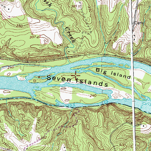 Topographic Map of Seven Islands, VA