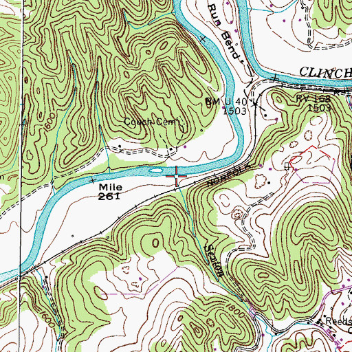 Topographic Map of Sexton Branch, VA