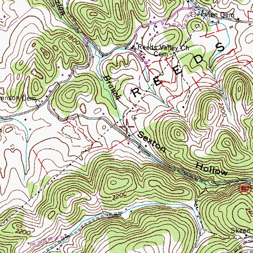 Topographic Map of Sexton Hollow, VA