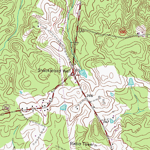 Topographic Map of Shackleford Well, VA
