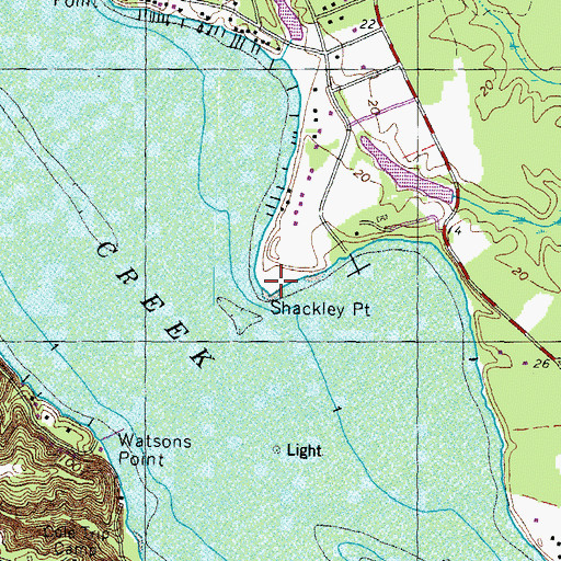 Topographic Map of Shackley Point, VA