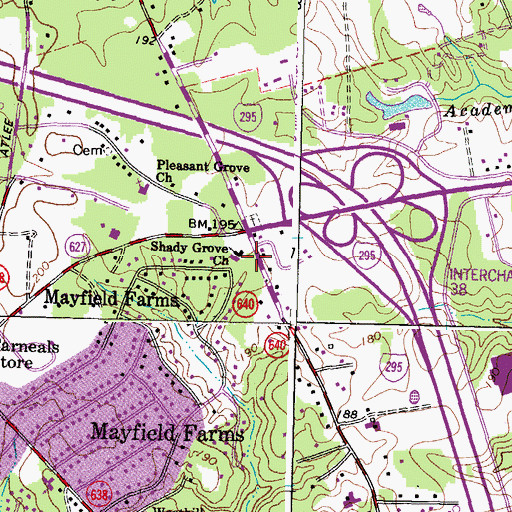 Topographic Map of Shady Grove Church, VA