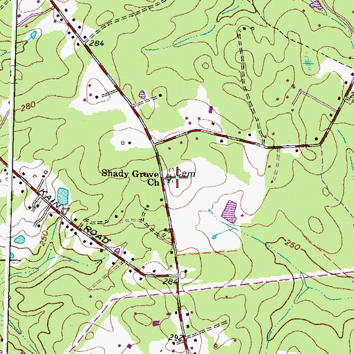 Topographic Map of Shady Grove Church, VA