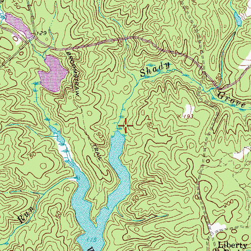 Topographic Map of Shady Grove Run, VA