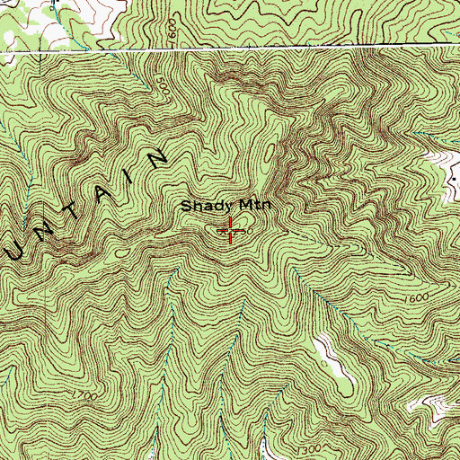 Topographic Map of Shady Mountain, VA