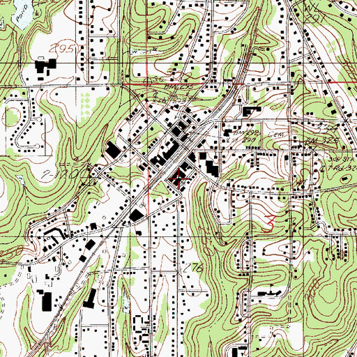 Topographic Map of First United Methodist Church, AL