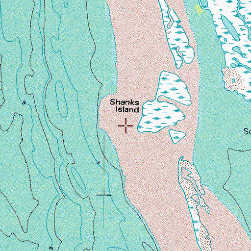 Topographic Map of Shanks Island, VA