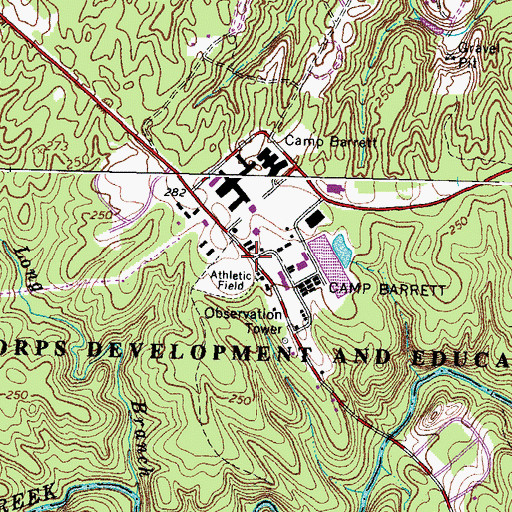Topographic Map of Camp Barrett, VA