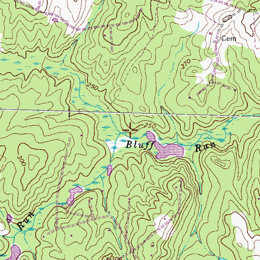 Topographic Map of Glebe Run, VA