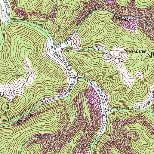Topographic Map of Middle Branch Lick Creek, VA