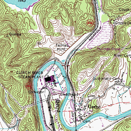 Topographic Map of Middle Fork Clinch River, VA