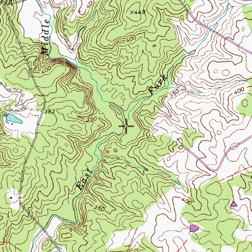 Topographic Map of Middle Fork East Fork Kent Branch, VA