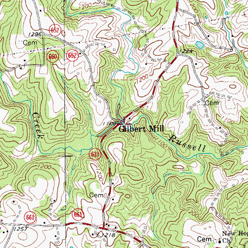 Topographic Map of Noels Branch, VA