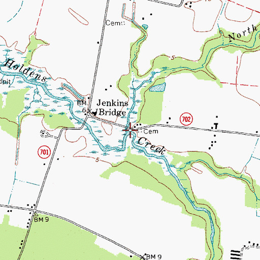 Topographic Map of North Branch Holdens Creek, VA