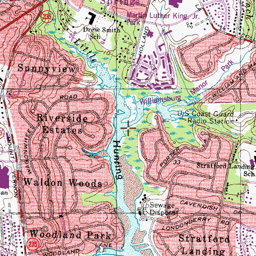 Topographic Map of North Branch Little Hunting Creek, VA