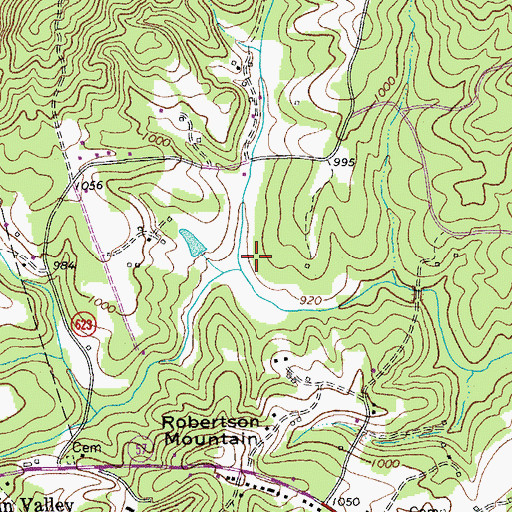 Topographic Map of North Fork Turkeycock Creek, VA