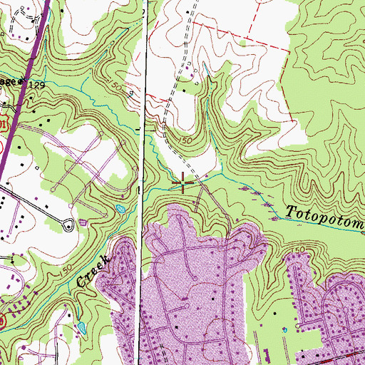 Topographic Map of Opossum Creek, VA