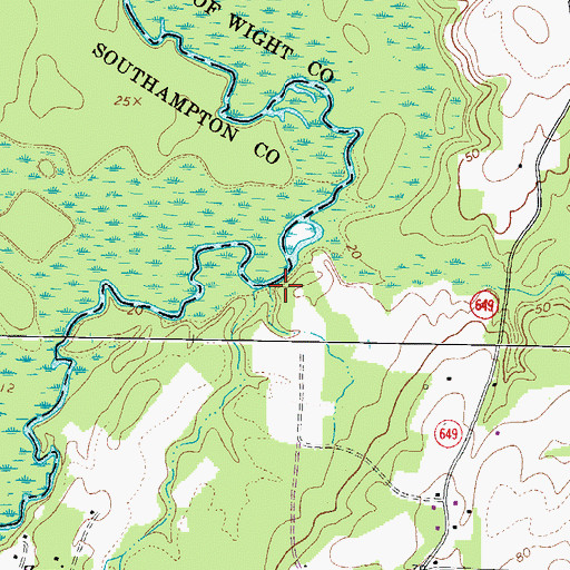 Topographic Map of Pope Swamp, VA