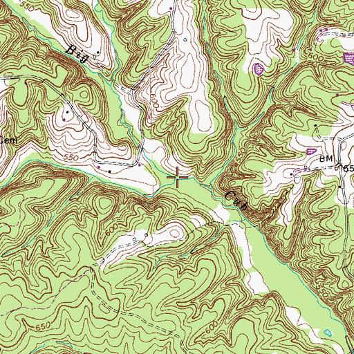 Topographic Map of Right Hand Fork Big Cub Creek, VA