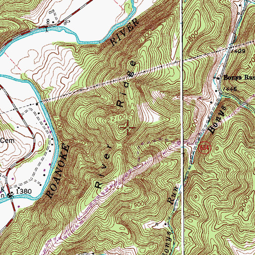 Topographic Map of River Ridge, VA