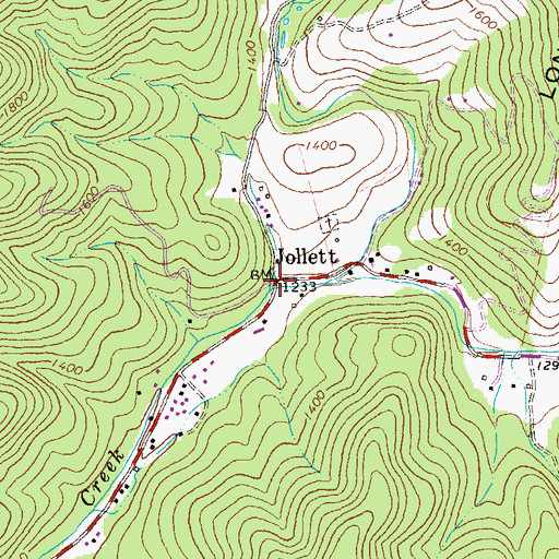 Topographic Map of West Branch Naked Creek, VA