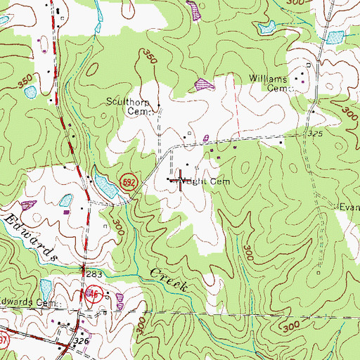 Topographic Map of Wright Cemetery, VA