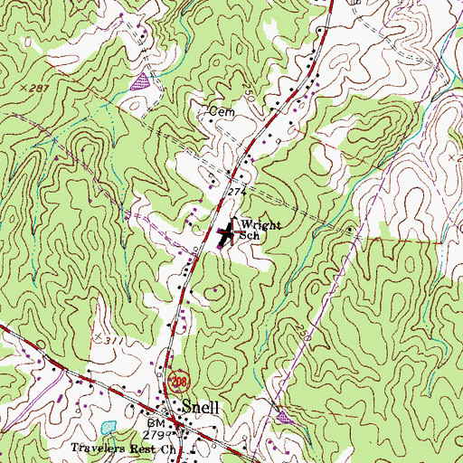 Topographic Map of John J Wright Middle School, VA