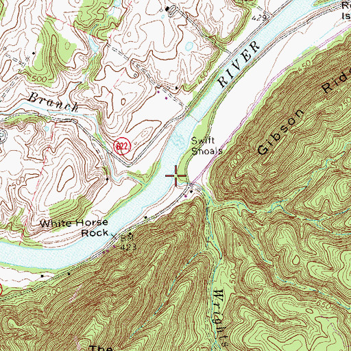 Topographic Map of Wrights Branch, VA
