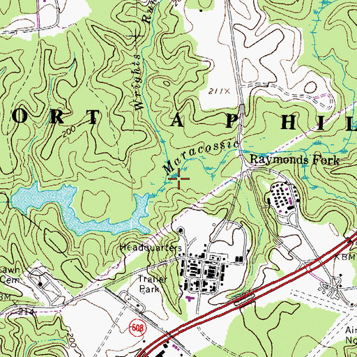 Topographic Map of Wrights Run, VA
