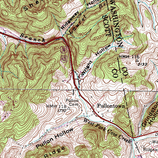 Topographic Map of Wright Hollow, VA
