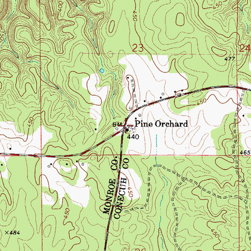 Topographic Map of Pine Orchard Methodist Church, AL