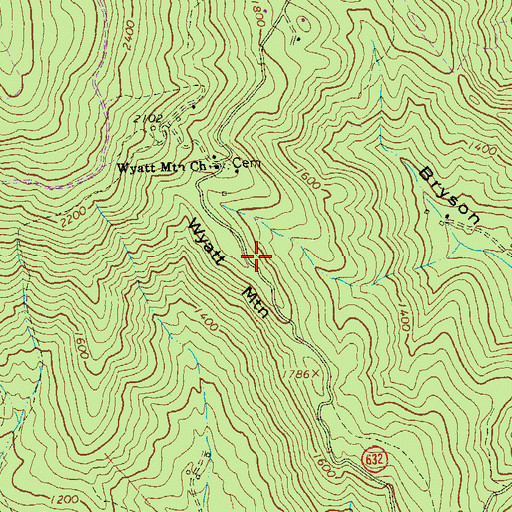 Topographic Map of Wyatt Mountain, VA