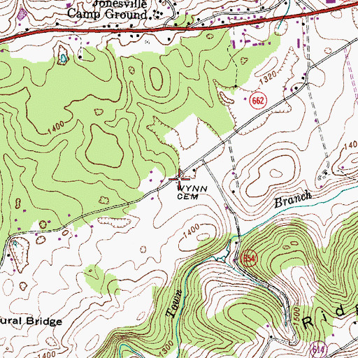 Topographic Map of Wynn Cemetery, VA