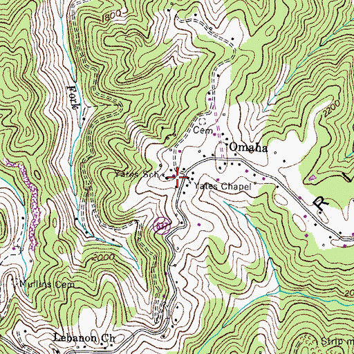 Topographic Map of Yates School, VA