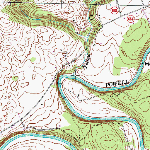 Topographic Map of Yellow Creek, VA