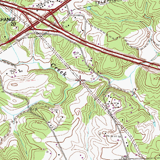 Topographic Map of Yellow Mountain Creek, VA