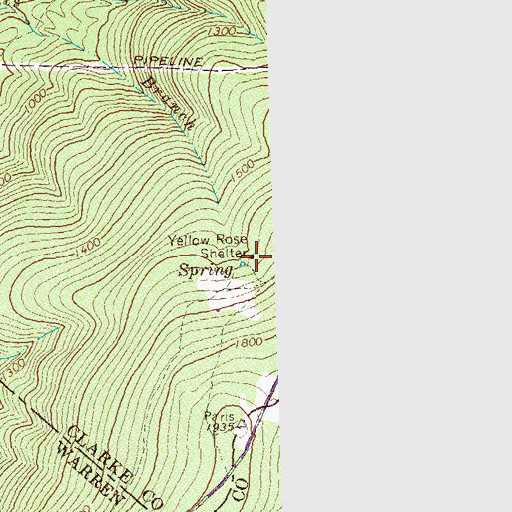 Topographic Map of Yellow Rose Shelter, VA