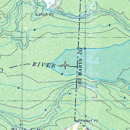 Topographic Map of Yeocomico River, VA