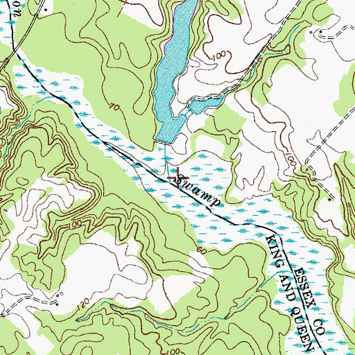 Topographic Map of Yorkers Swamp, VA