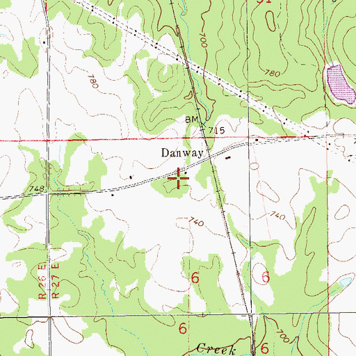 Topographic Map of Caldwell Cemetery, AL
